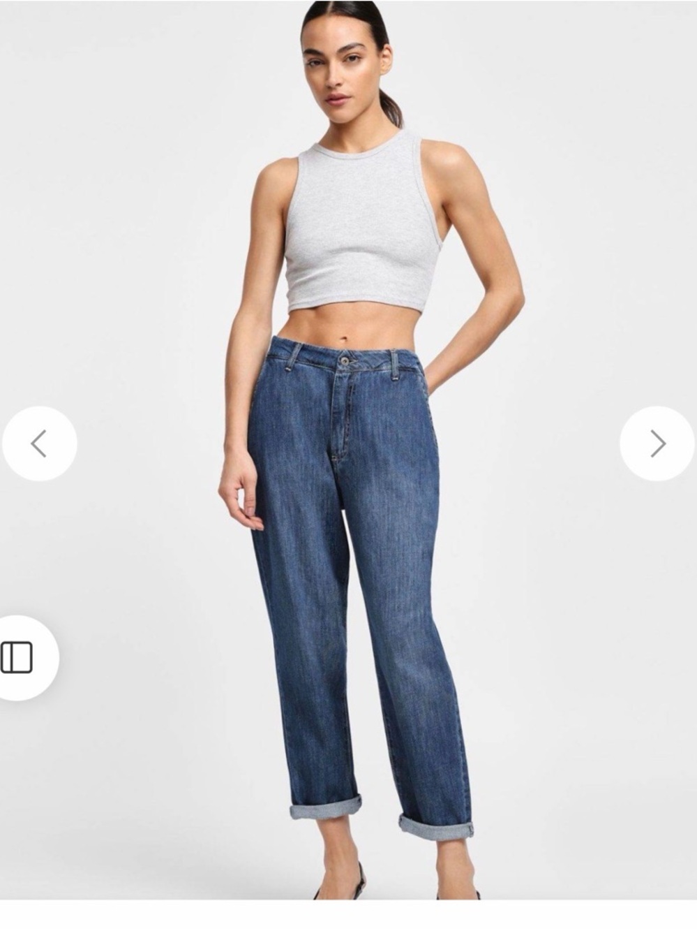 DIXIE Italian brand Relaxed Boyfriend Jeans in Dark Denim Blue